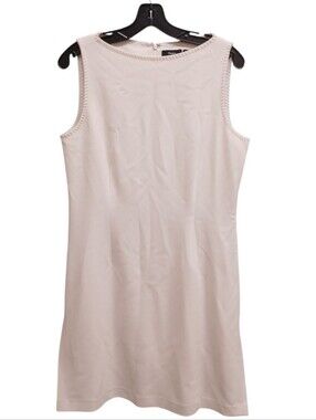Theory Cream Boatneck Shift Admiral Crepe Dress Size 10